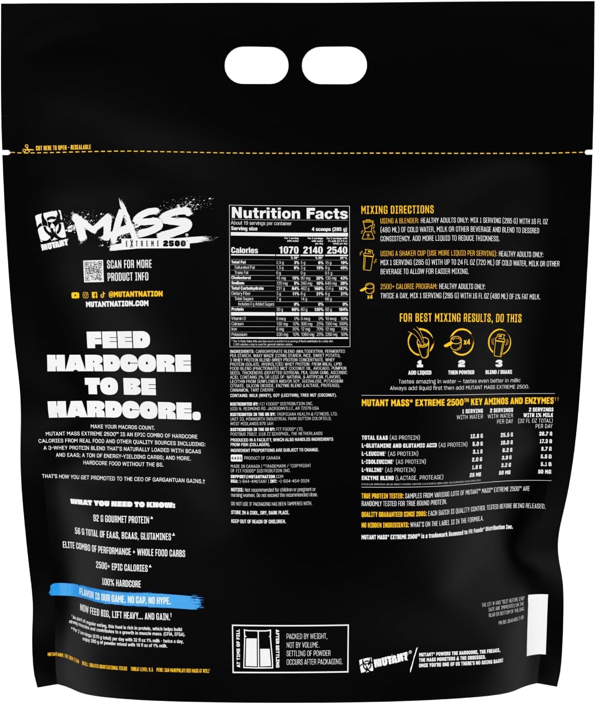 Mutant Mutant Mass Extreme - Weight Gainer Powder