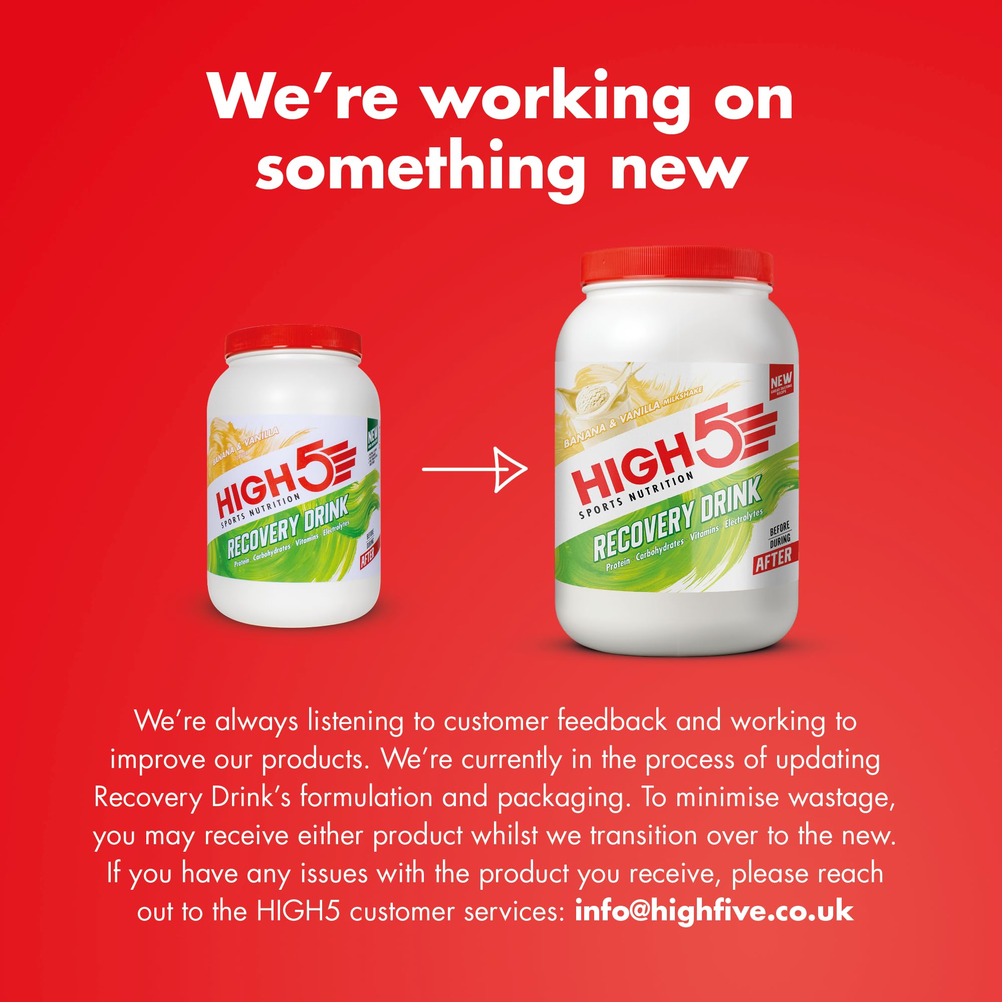 HIGH5 Recovery Drink 1.6kg Banana/Vanilla