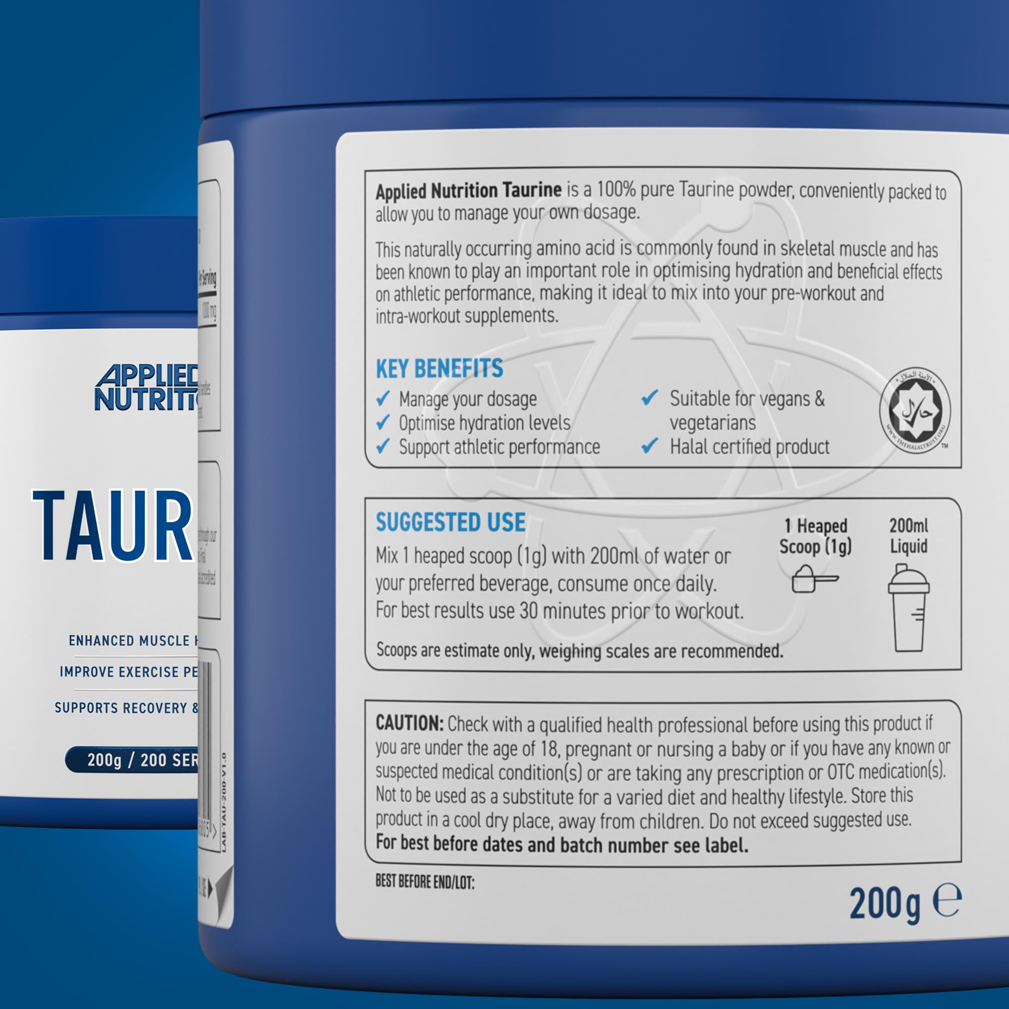 Applied Nutrition Taurine - 200g / Unflavoured - Taurine Powder