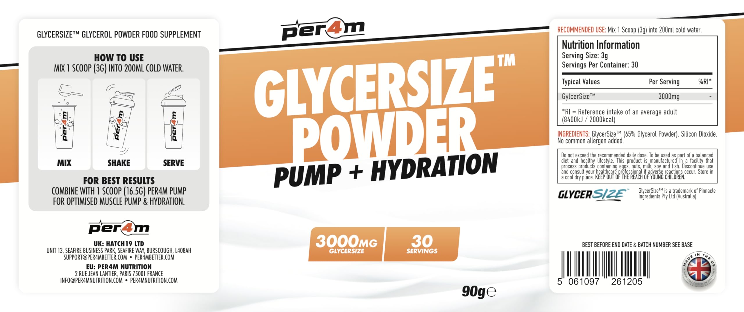 Per4m Glycersize 90g Unflavoured