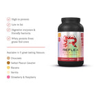 Reflex Nutrition Instant Whey Pro container with high protein low fat digestive enzymes and 5 flavors