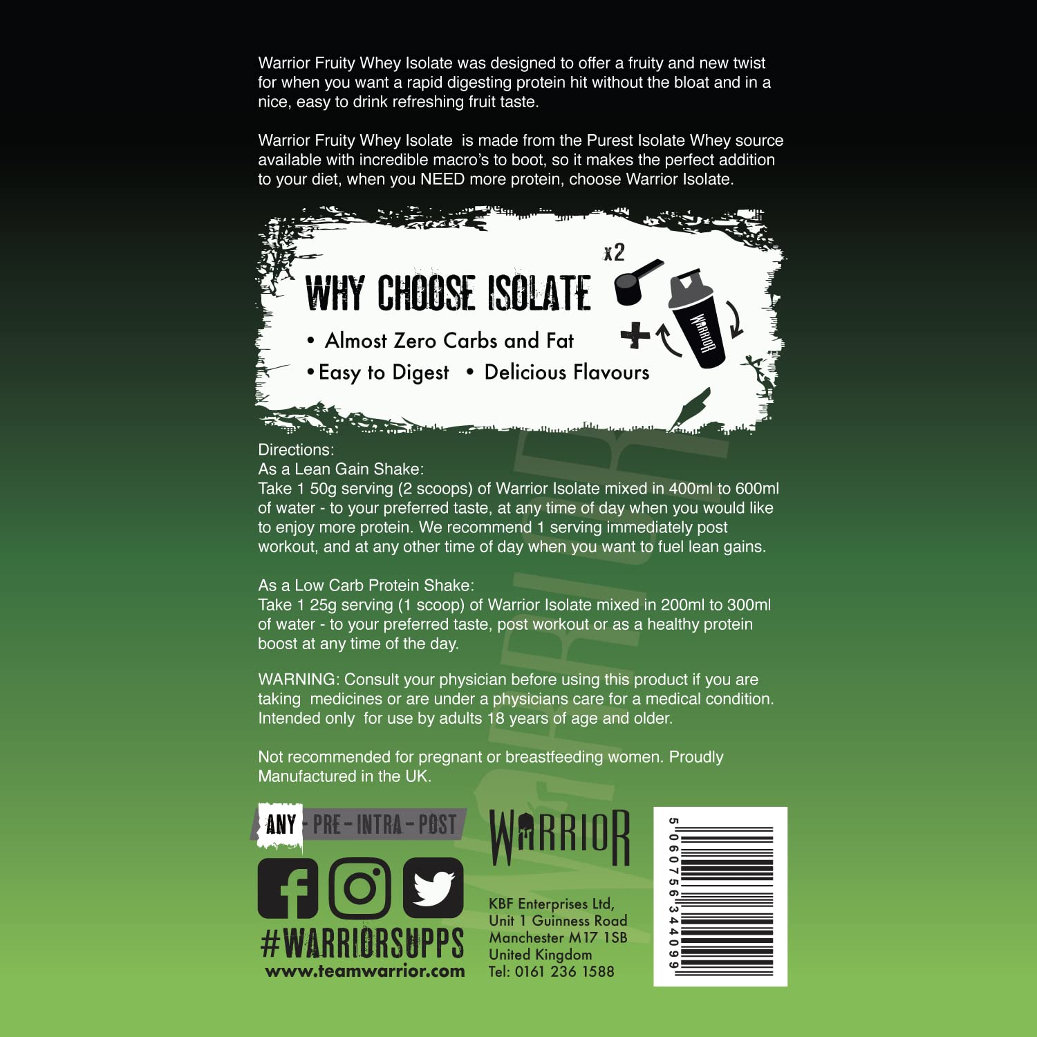 Warrior Fruity Whey Isolate - Whey Proteins
