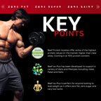 Informative ad for Outangled Beef Iso Plus beef protein isolate supplement