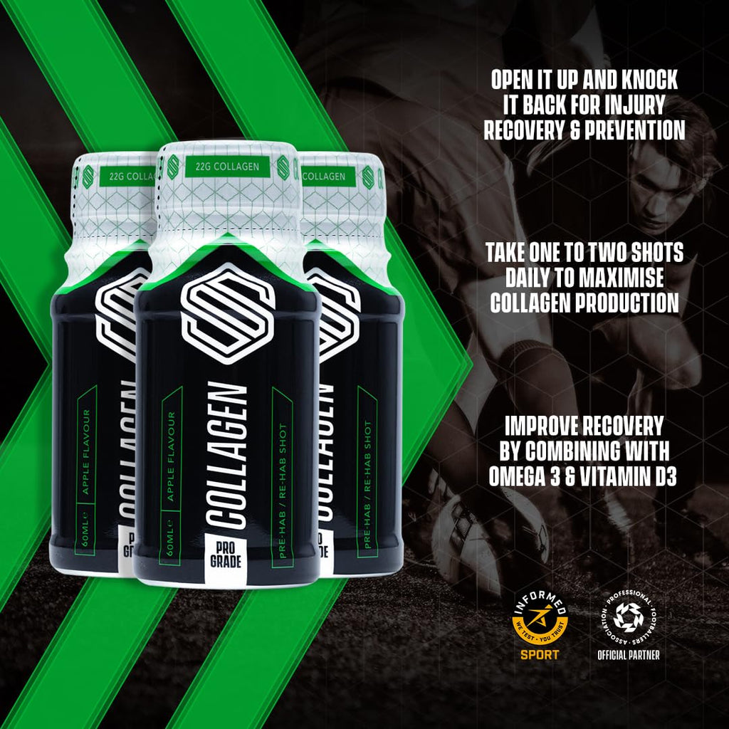 Soccer Supplement Collagen Shot - 12x60ml / Apple - Bovine Collagen Shots