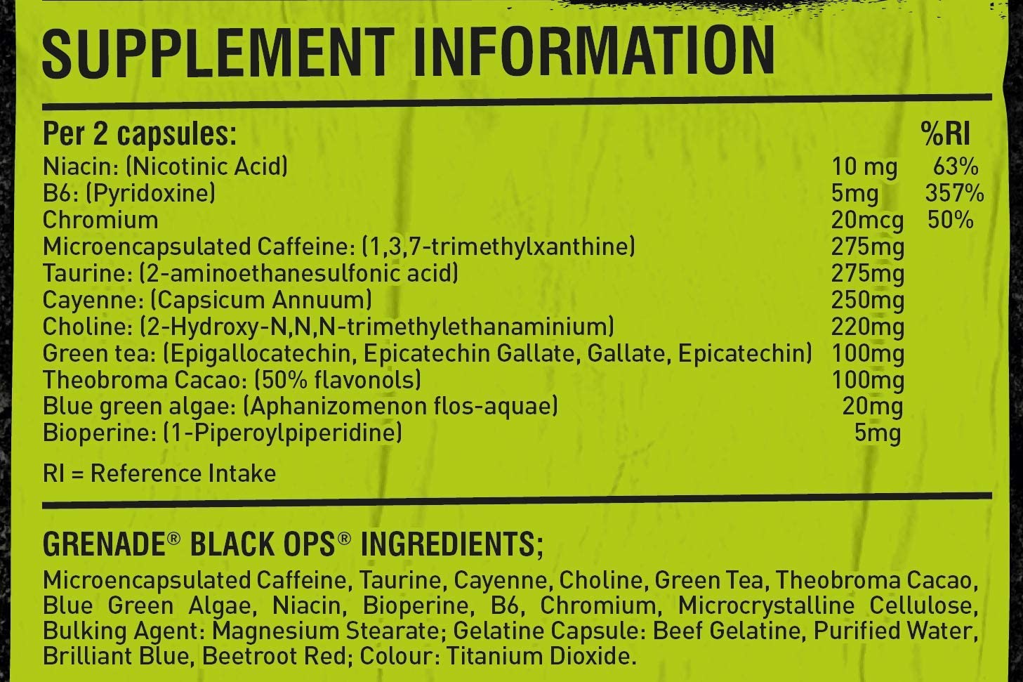 Grenade Black Ops - 100 Caps - Weight Loss Support Capsules