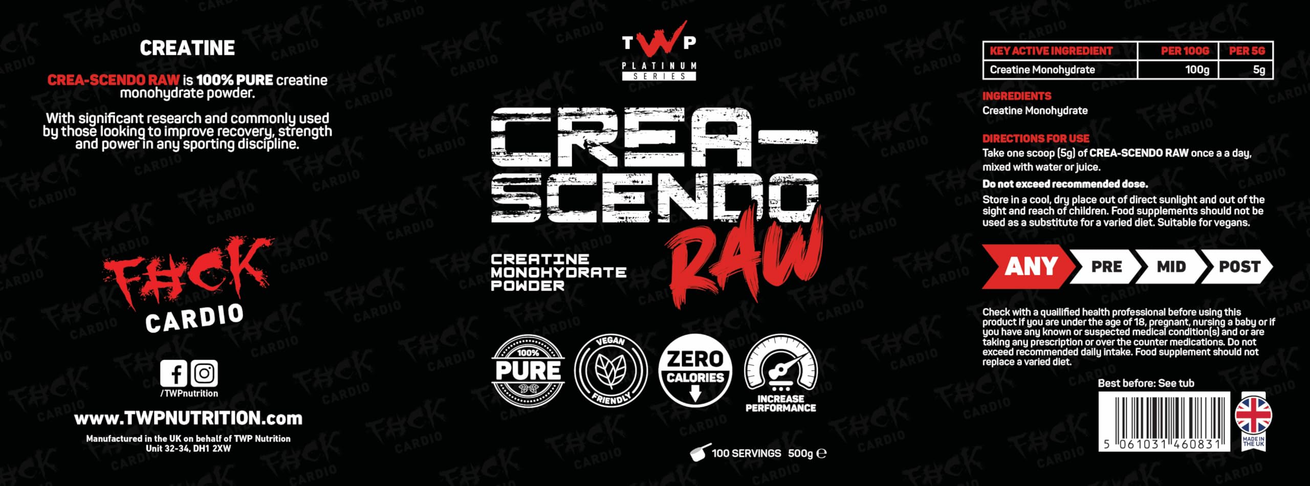 TWP Crea-RAW N/A - 500g - Creatine