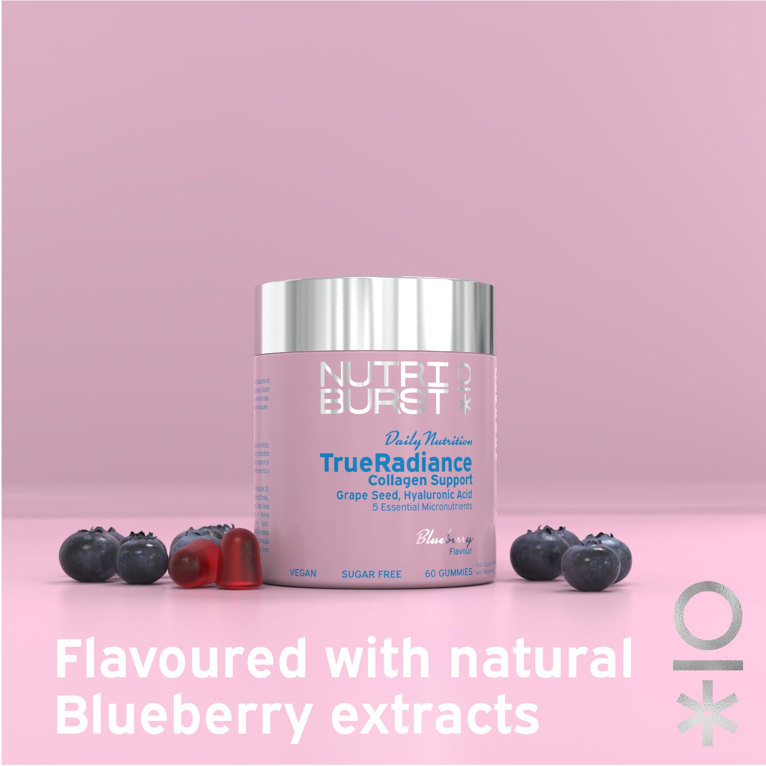Nutriburst True Radiance - 60 Gummies / Blueberry - Vegan Collagen Gummies