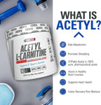 EHP Labs Acetyl L-Carnitine bottle showing pharmaceutical grade supplement for energy and brain boost