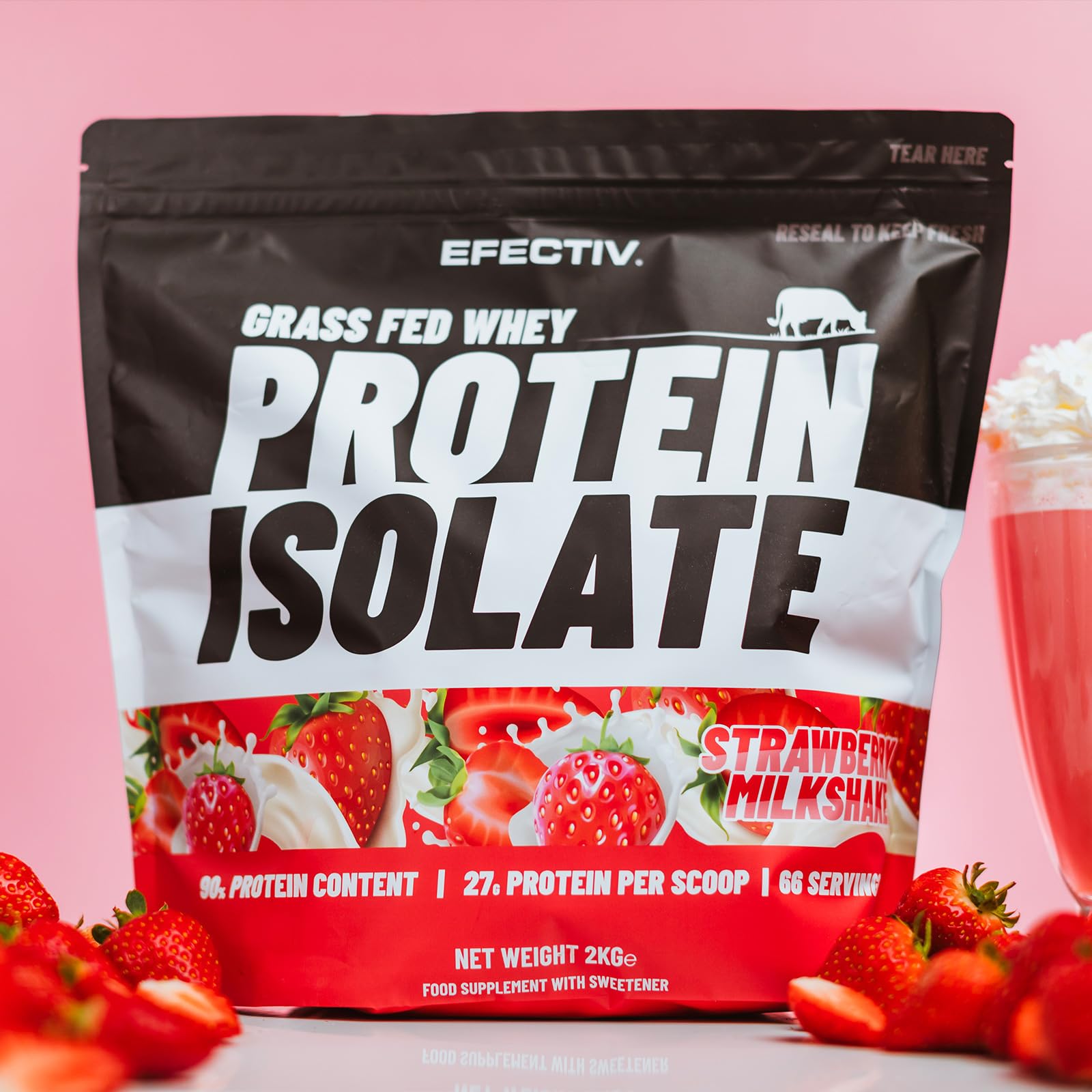 Efectiv Nutrition Grass Fed Whey Protein Isolate - Whey Protein Isolate Powder