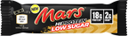 Mars Hi Protein Low Sugar Bar with black, red, and gold accents, a tasty low sugar bar
