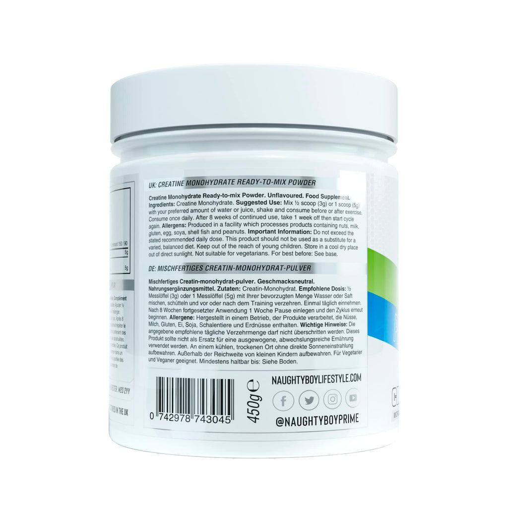 Naughty Boy Creatine Monydrate - 450g / Non Flavoured - Creatine Powder