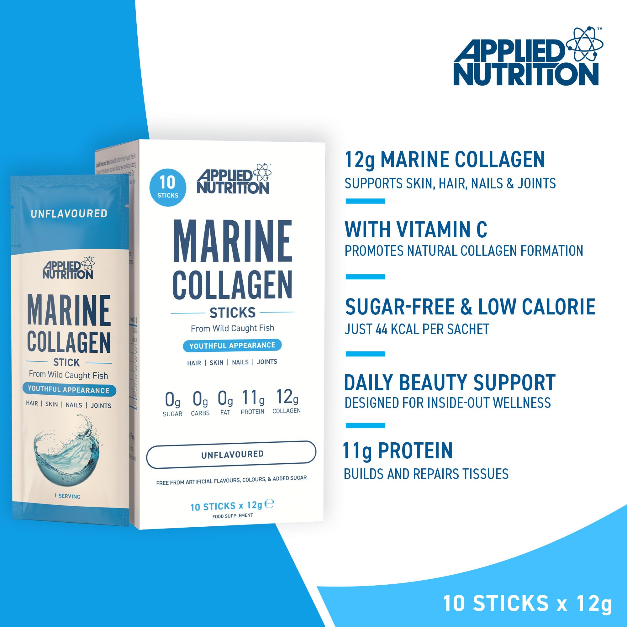 Applied Nutrition Marine Collagen Sticks - Halal