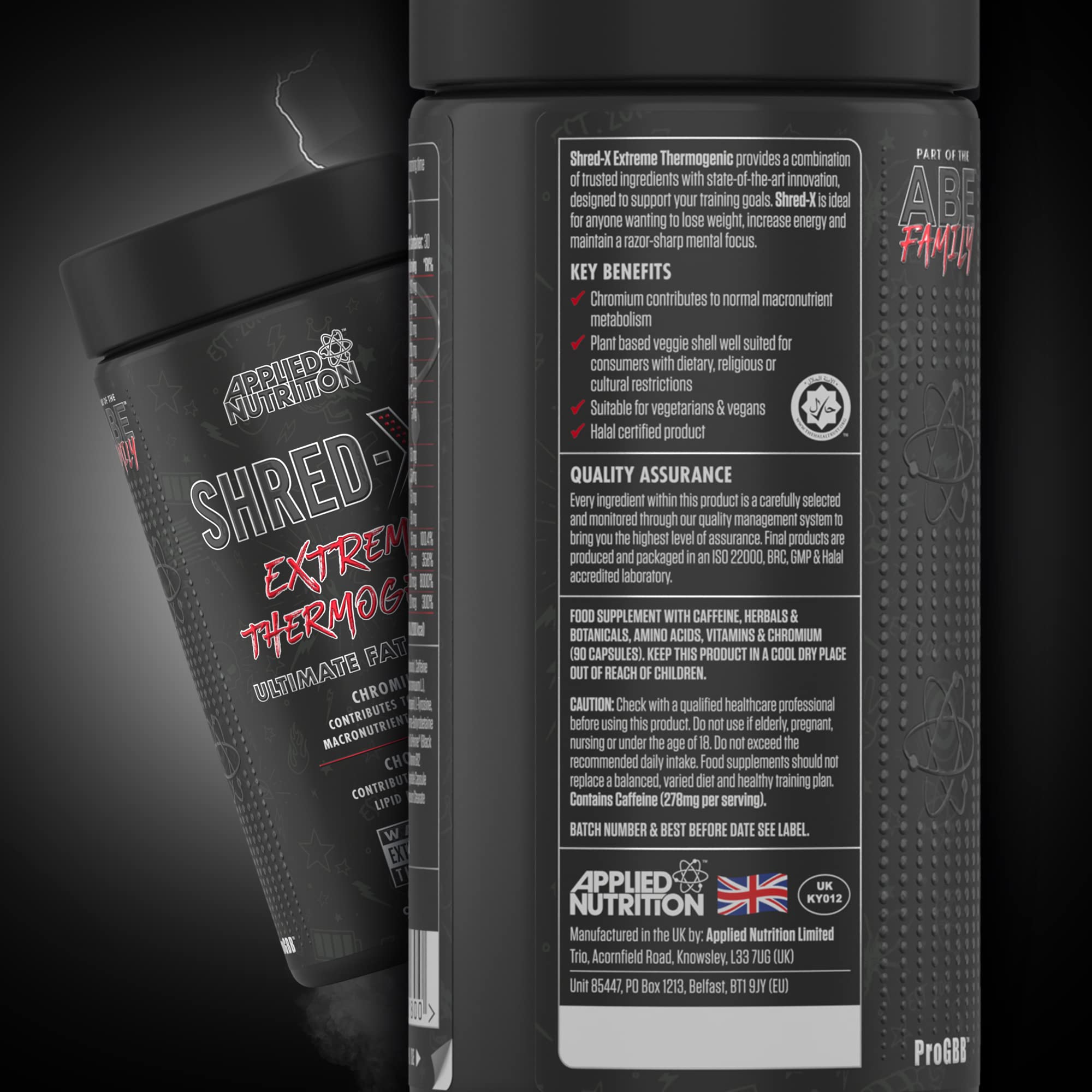Applied Nutrition ABE (All Black Everything) Shred X - 90 Veg Caps - Fat Burners