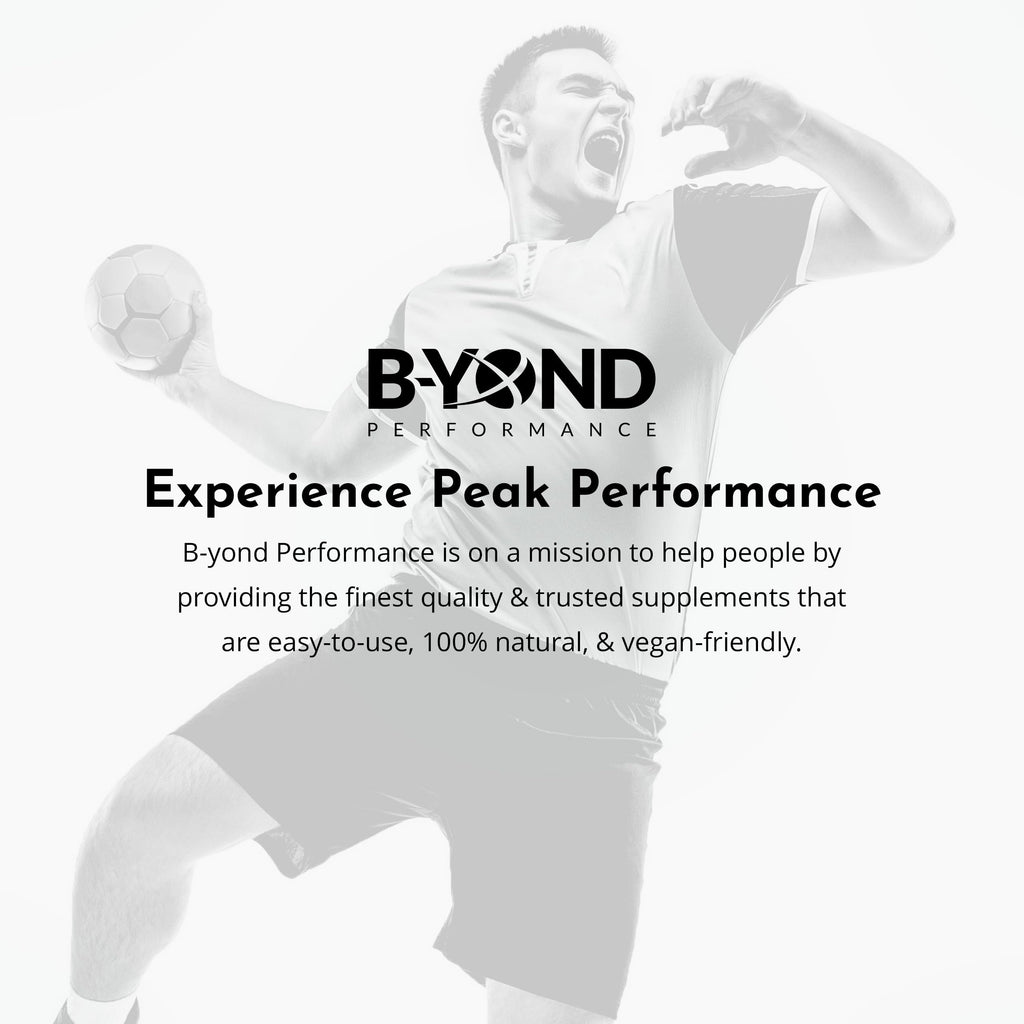 Website ad for BYOND PERFORMANCE Focus Mushroom Capsules boosting mental clarity