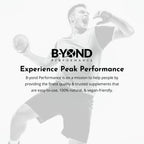 Website ad for BYOND PERFORMANCE Focus Mushroom Capsules boosting mental clarity