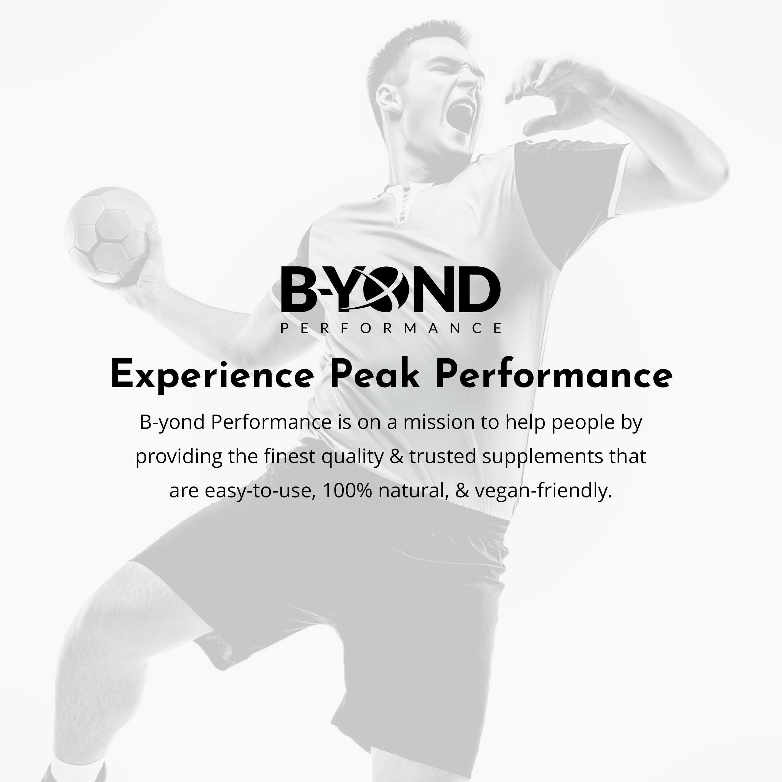 Website ad for BYOND PERFORMANCE Focus Mushroom Capsules boosting mental clarity