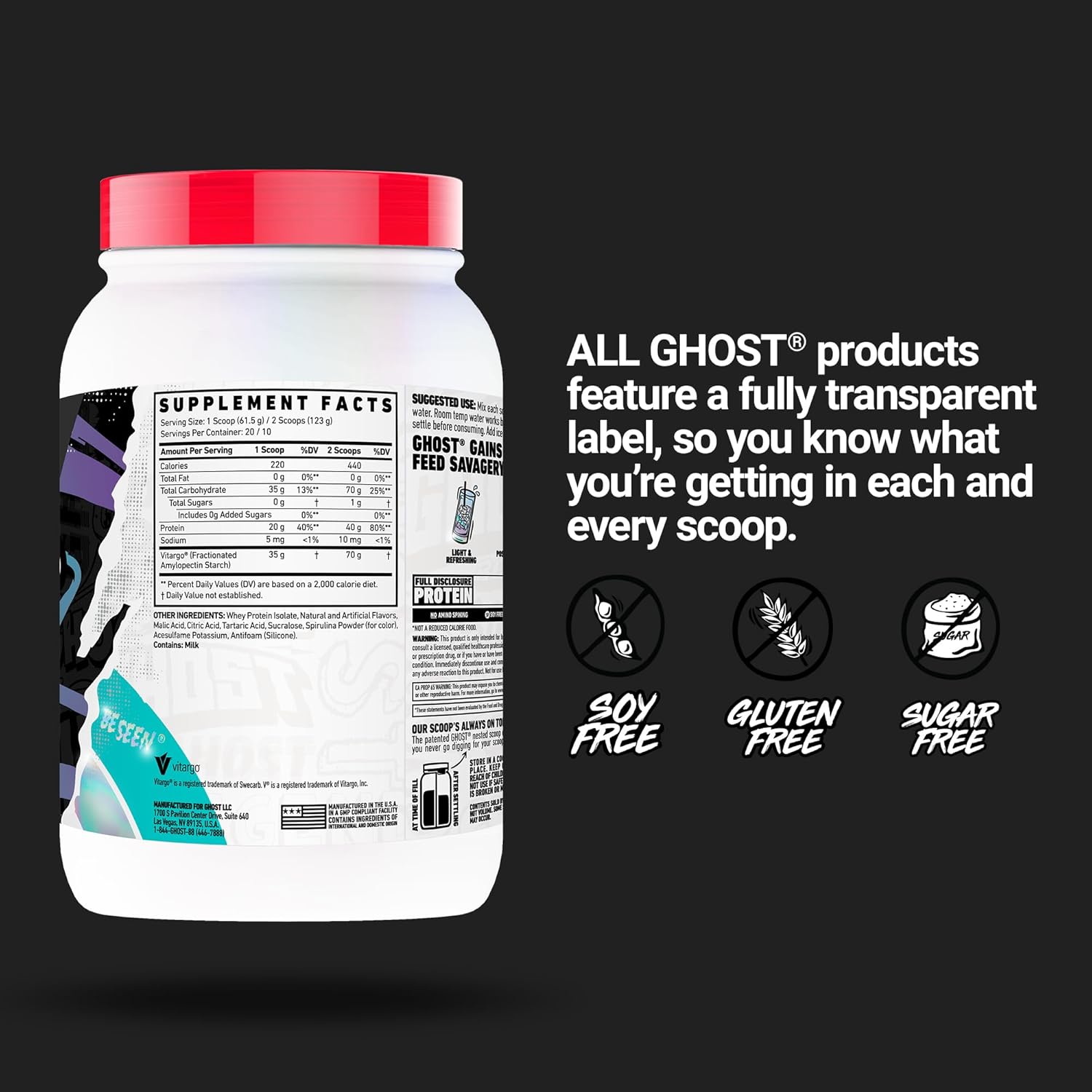 Ghost Clear Gains Protein 1230g
