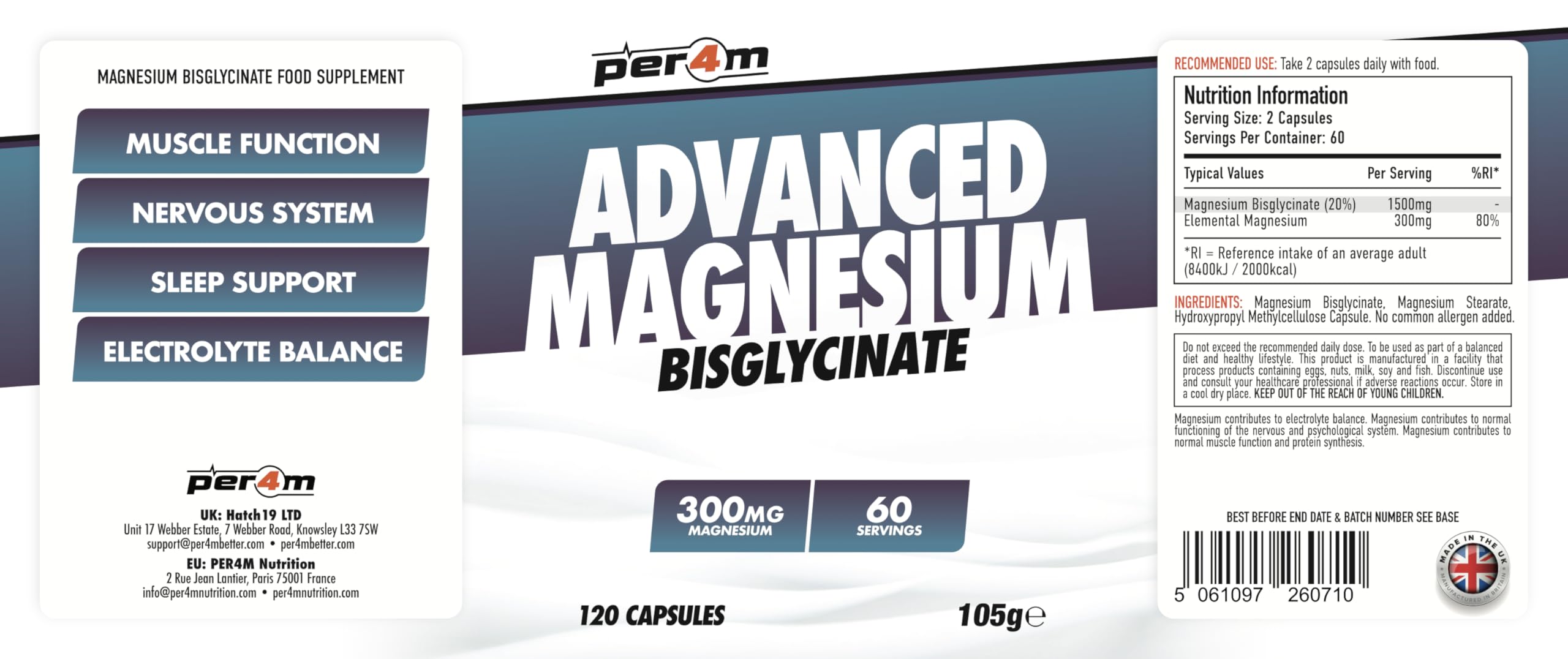 Per4m Magnesium - 120 Caps - ZMA ZMA001