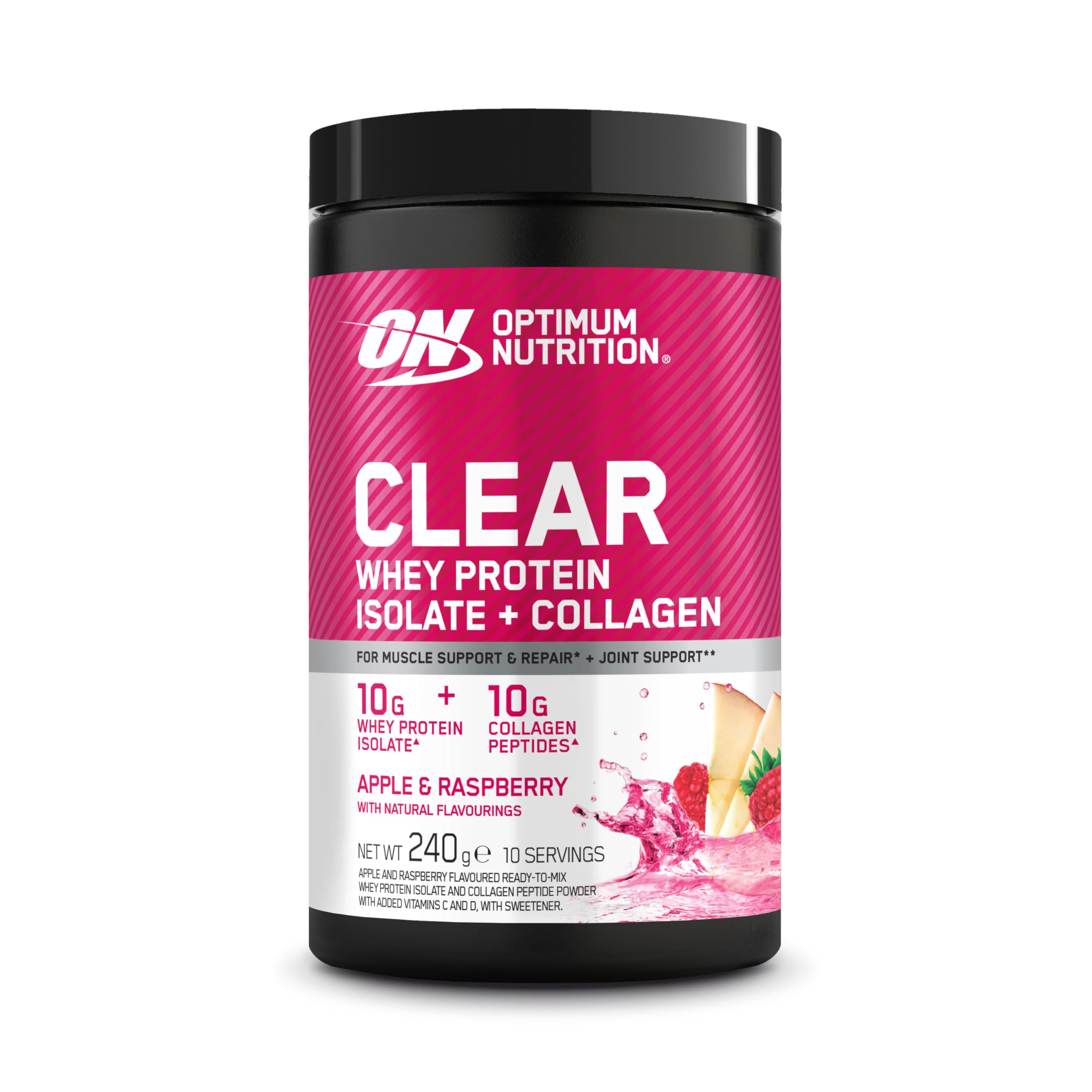 Optimum Nutrition Clear + Collagen - 240g / Apple & Raspberry - Collagen