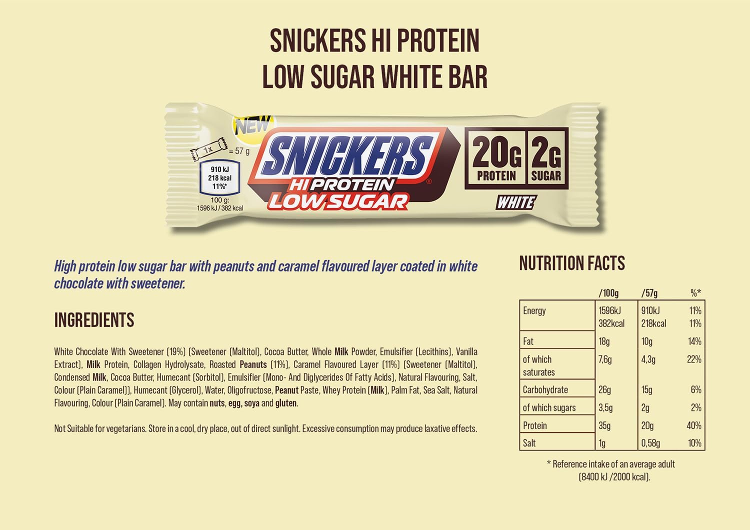 Snickers Low Sugar Protein Bar - Protein Bars