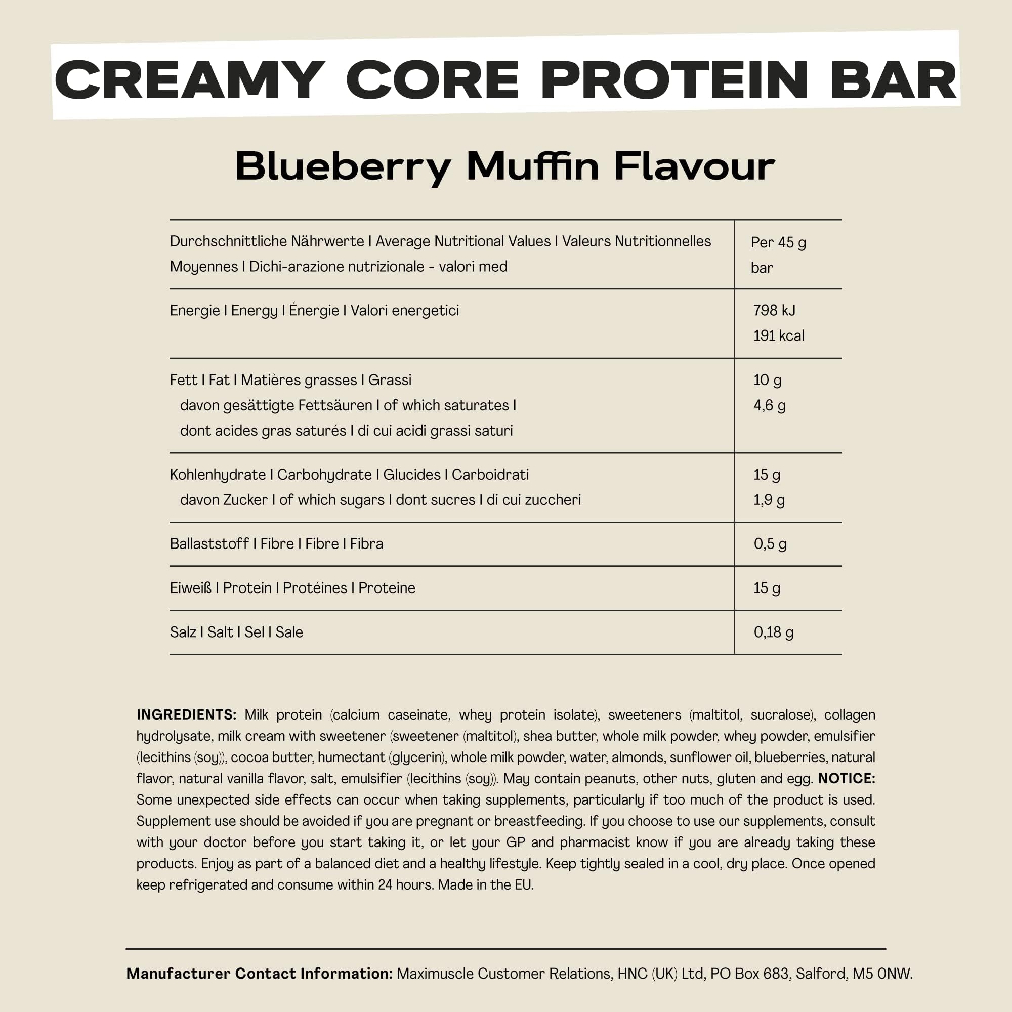 MaxiNutrition Creamy Core Protein Bar 12x45g