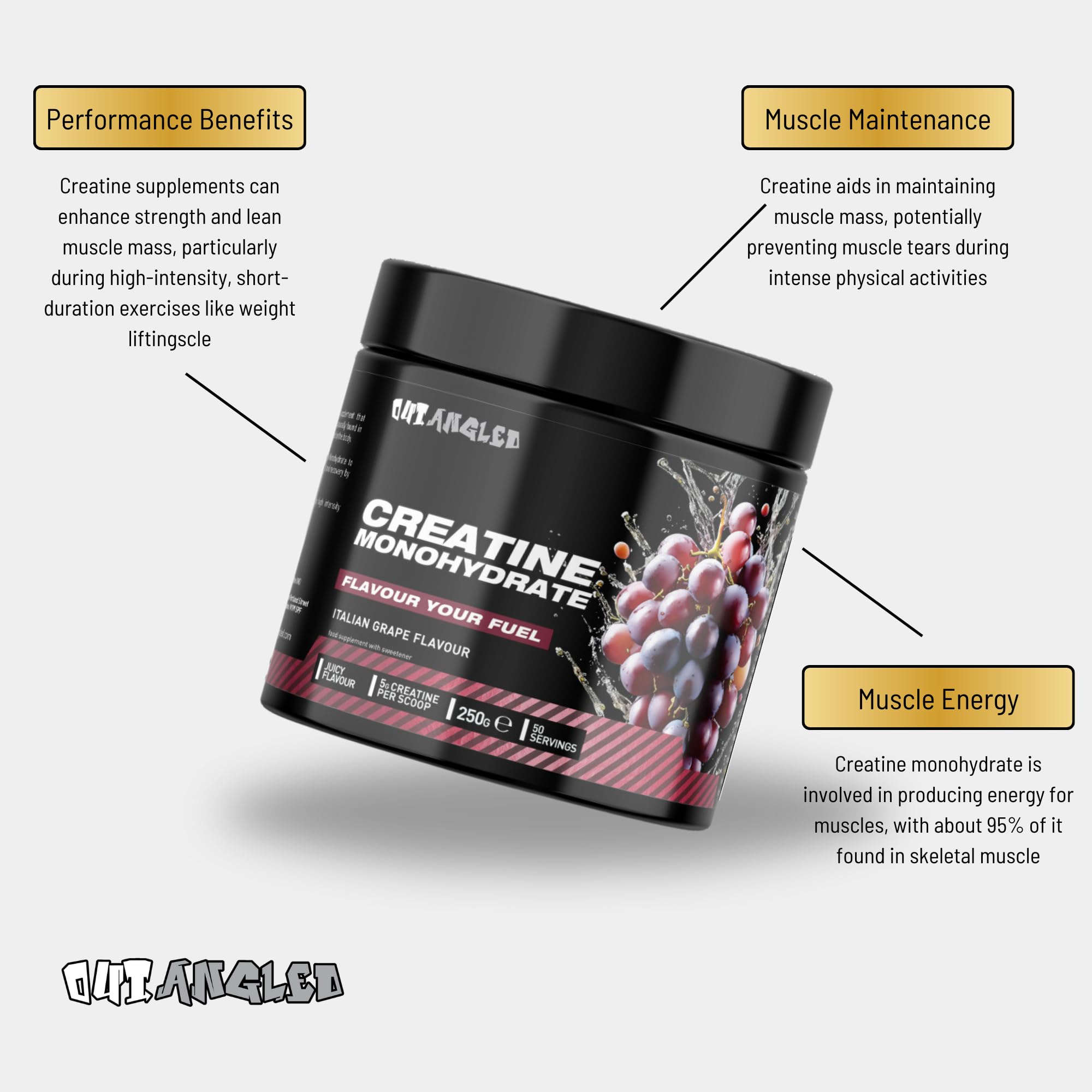 Outangled Creatine Monohydrate - Creatine Powder