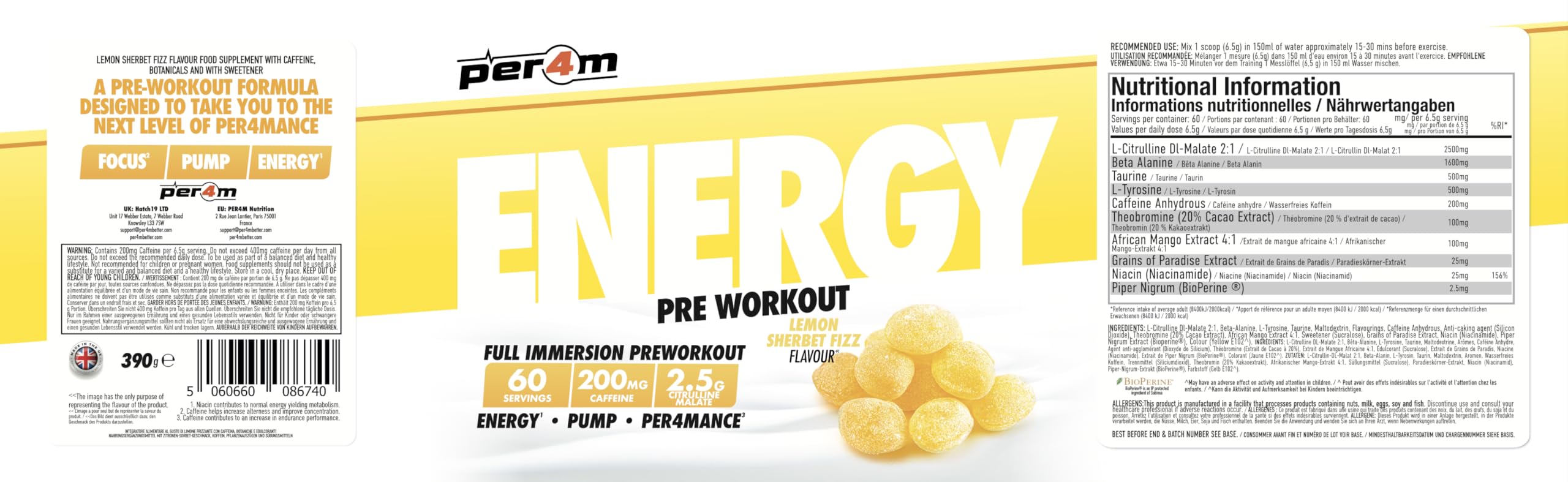 Per4m Energy Pre Workout - Pre-Workout Powder