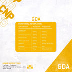 Nutritional info label for CNP GDA supplement with banaba leaf and alpha lipoic acid
