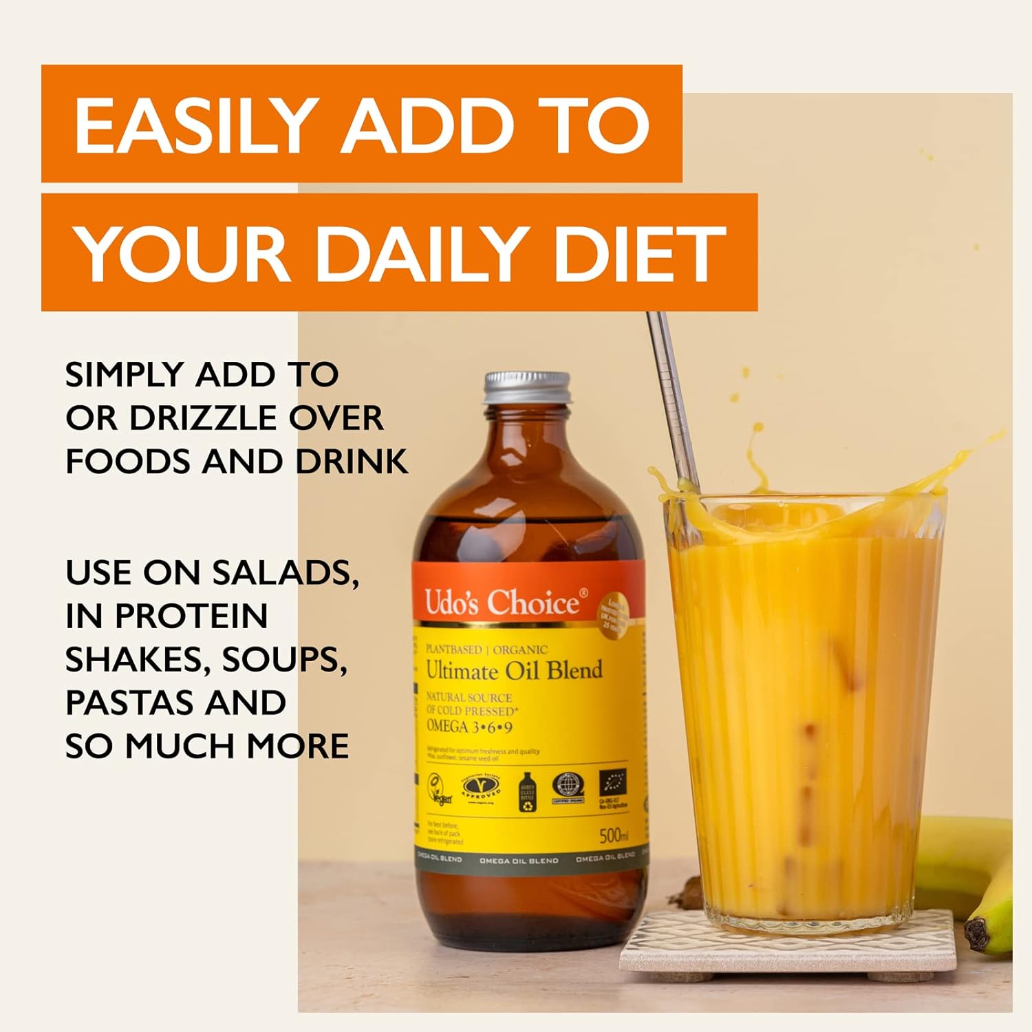 Organic Udo’s Choice Ultimate Oil Blend with essential fatty acids omega-3, 6, 9
