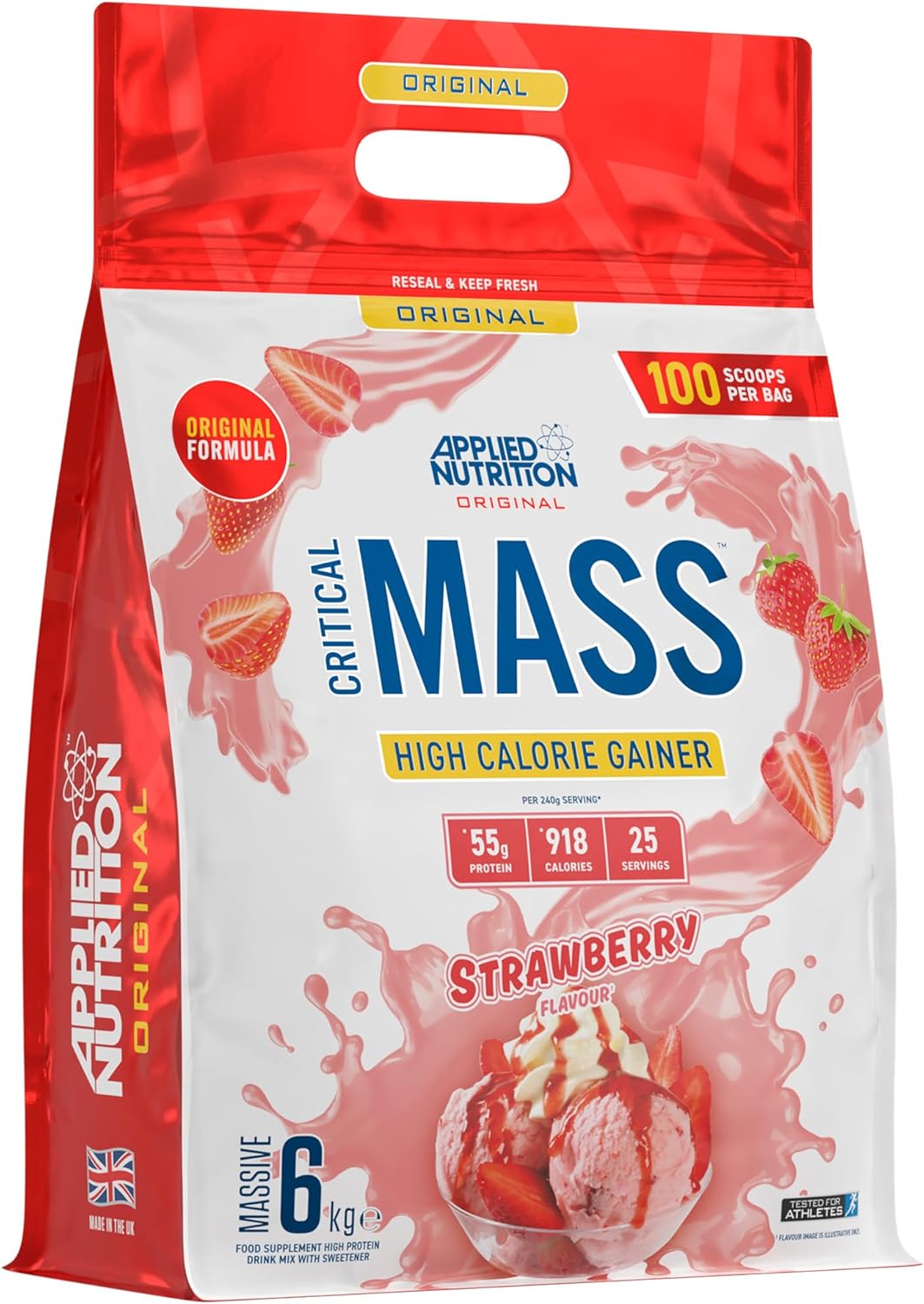 Applied Nutrition Critical Mass Original - 6kg / Strawberry - Weight Gainer Powder