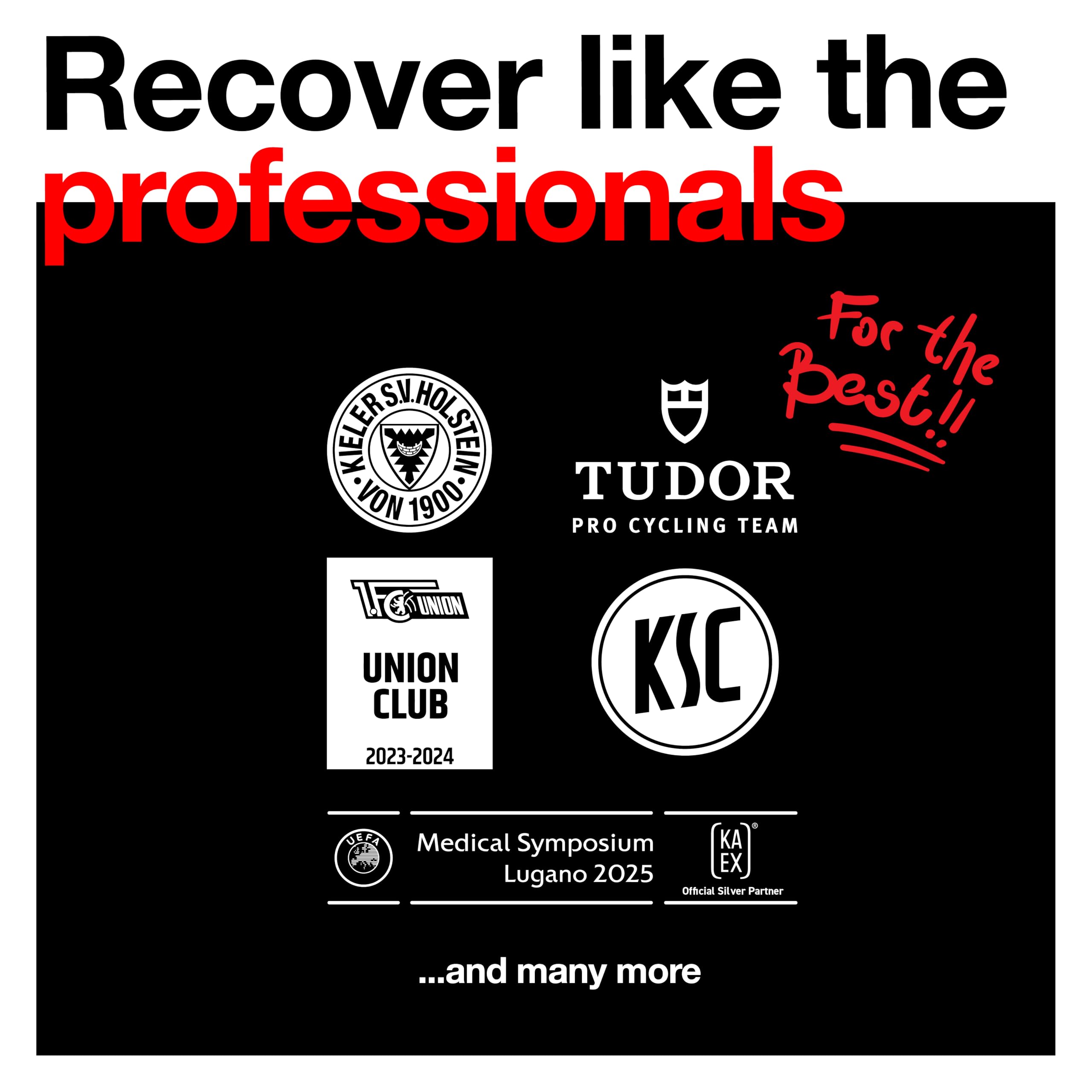 KA-EX PWD poster promoting recovery products with amino acids boost for better training results