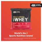 Strawberry-flavored whey protein pouch from Optimum Nutrition Gold Standard for fitness goals