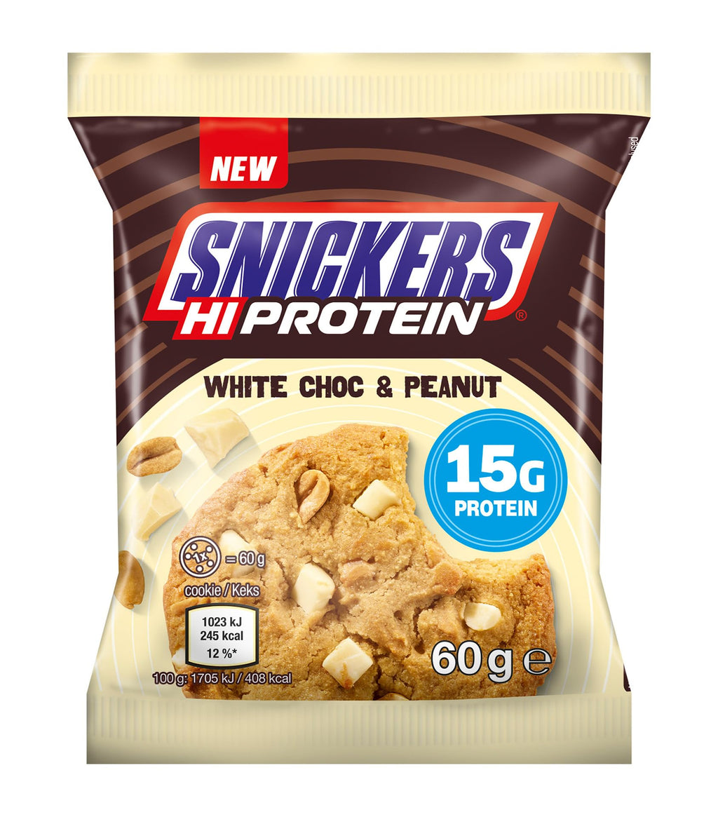 Snickers Protein Cookie - 12x60g / White Chocolate - Protein Cookies