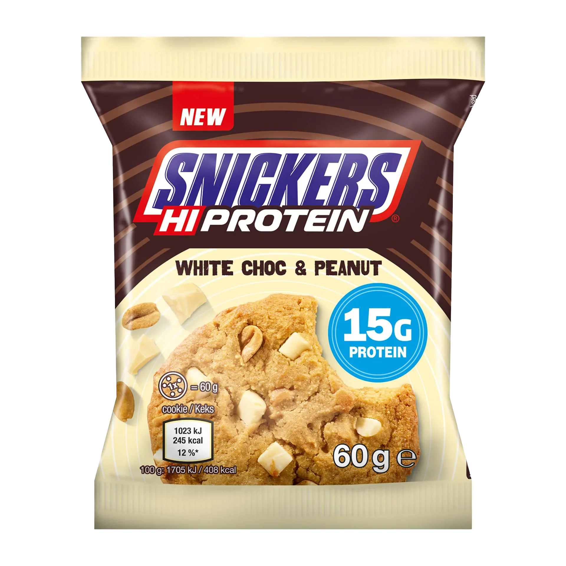Snickers Protein Cookie - 12x60g / White Chocolate - Protein Cookies