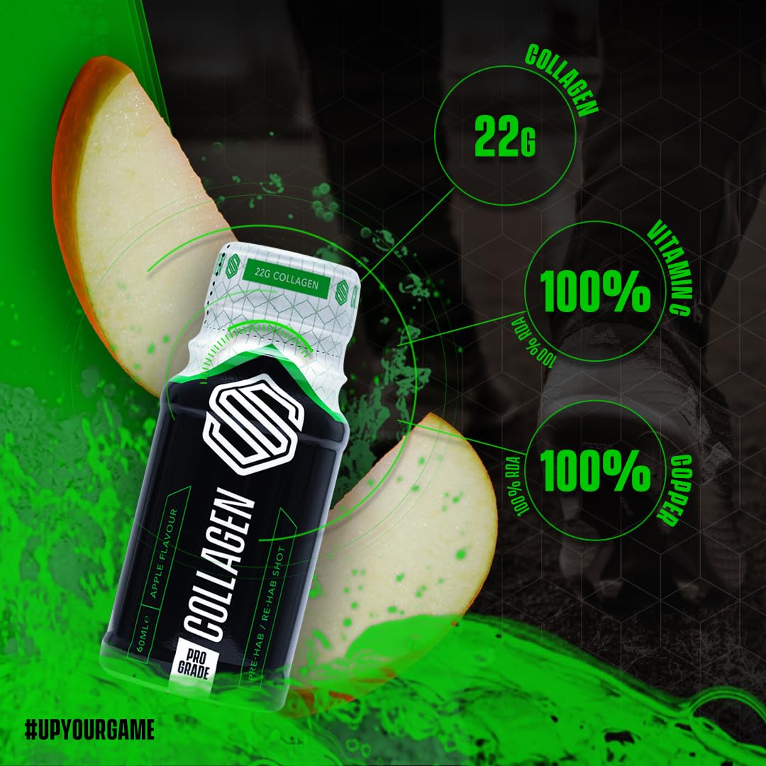 Soccer Supplement Collagen Shot - 12x60ml / Apple - Bovine Collagen Shots