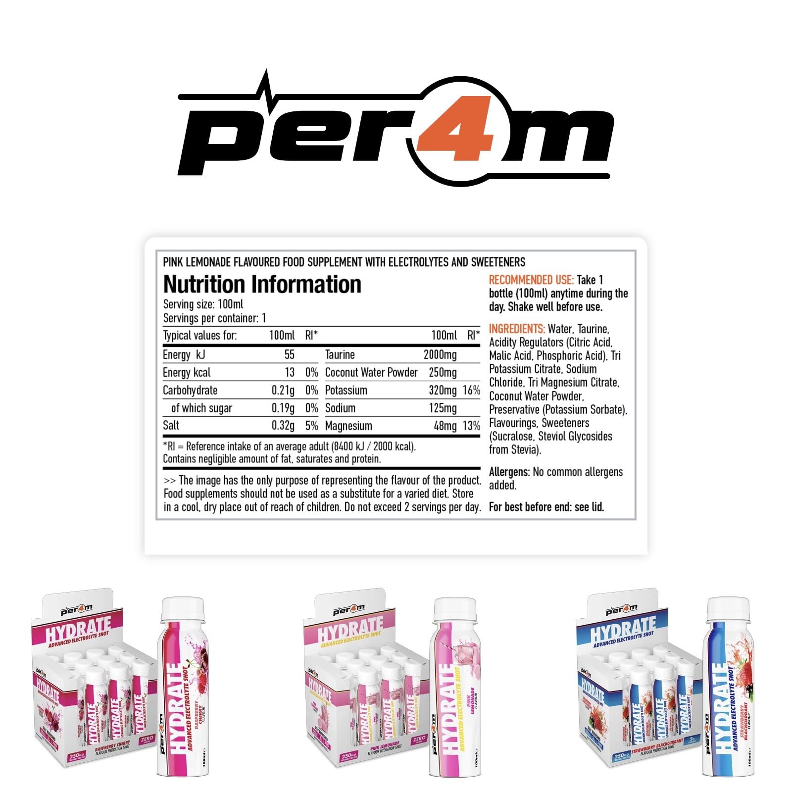 Per4m Hydrate Advanced Electrolyte Shot - Pre-Workout