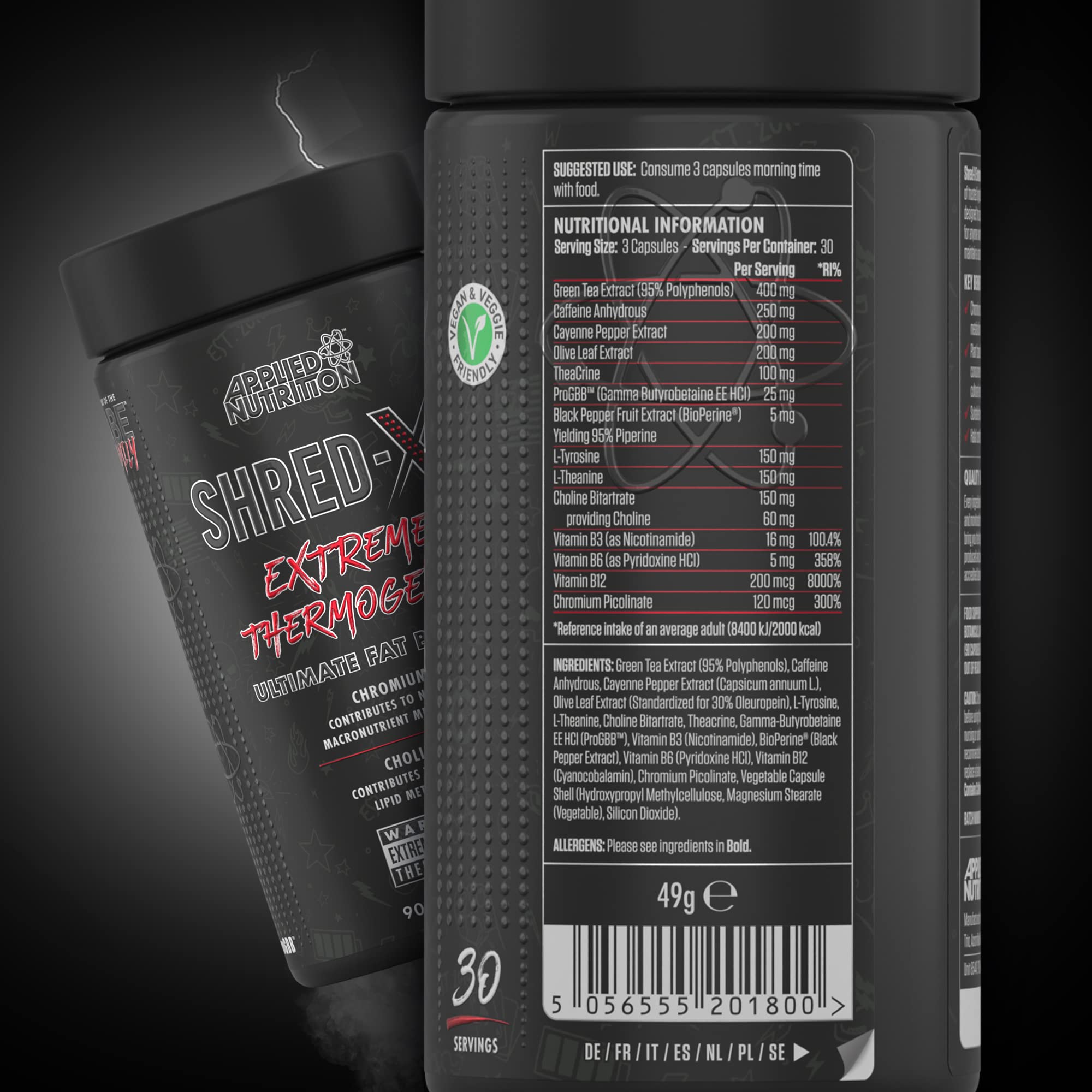 Applied Nutrition ABE (All Black Everything) Shred X - 90 Veg Caps - Fat Burners
