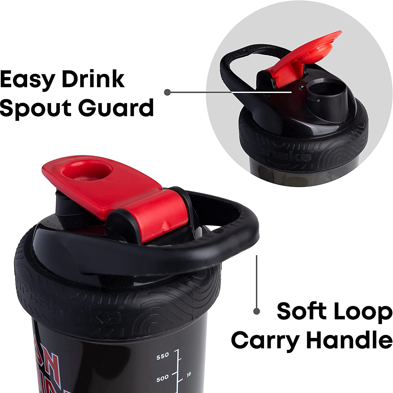 SmartShake Revive shaker with stackable storage and shock-absorbing rubber handle