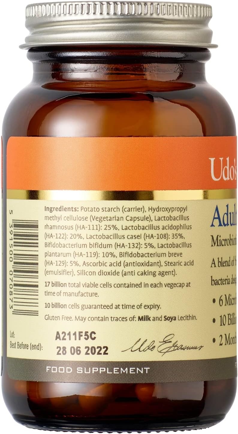 Udo’s Choice Adult’s Blend Microbiotics - 60 Caps - Digestion Support Capsules