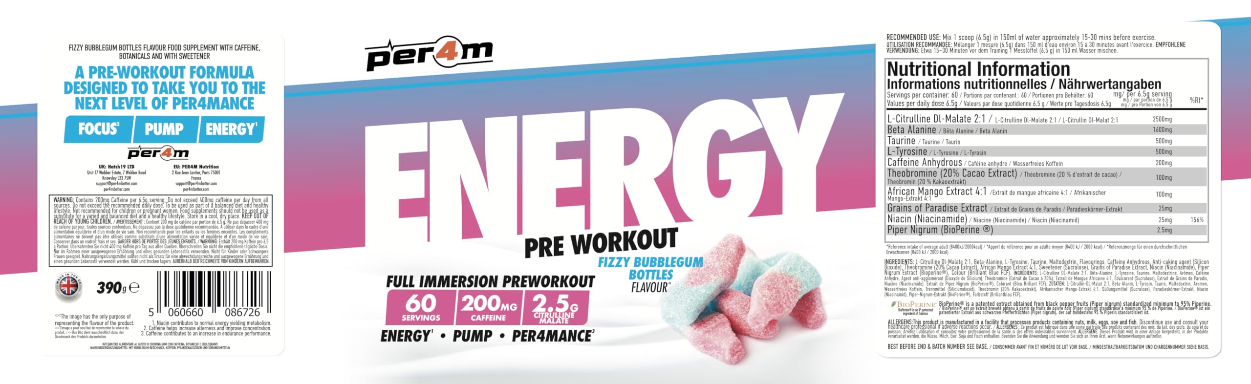 Per4m Energy Pre Workout - Pre-Workout Powder
