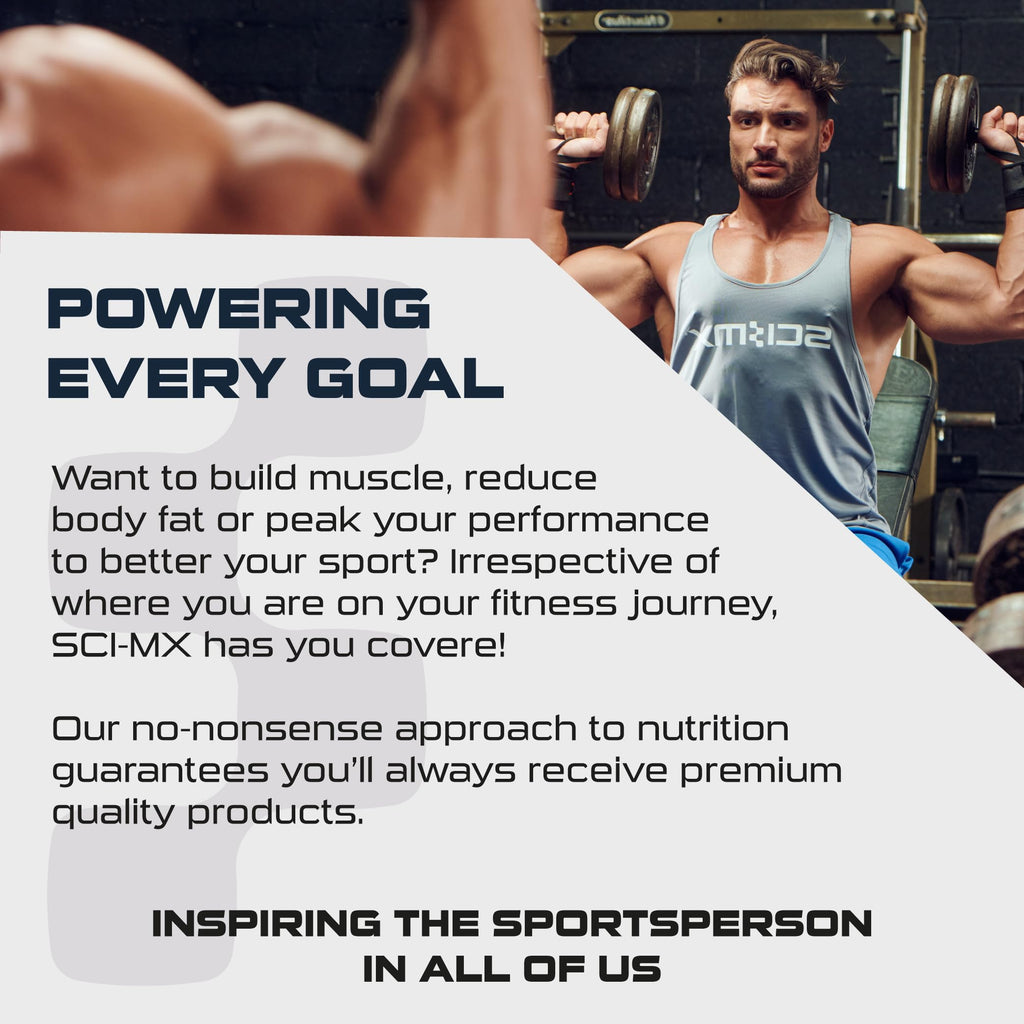 Gym ad for SCI-MX Blondie protein bar with oat flour for muscle recovery
