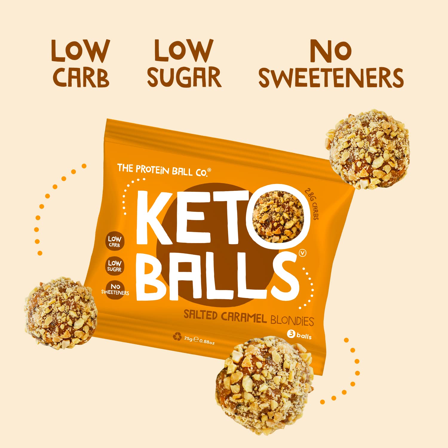 Keto balls protein ball peanut butter snack salted caramel no added sweeteners The Protein Ball Co
