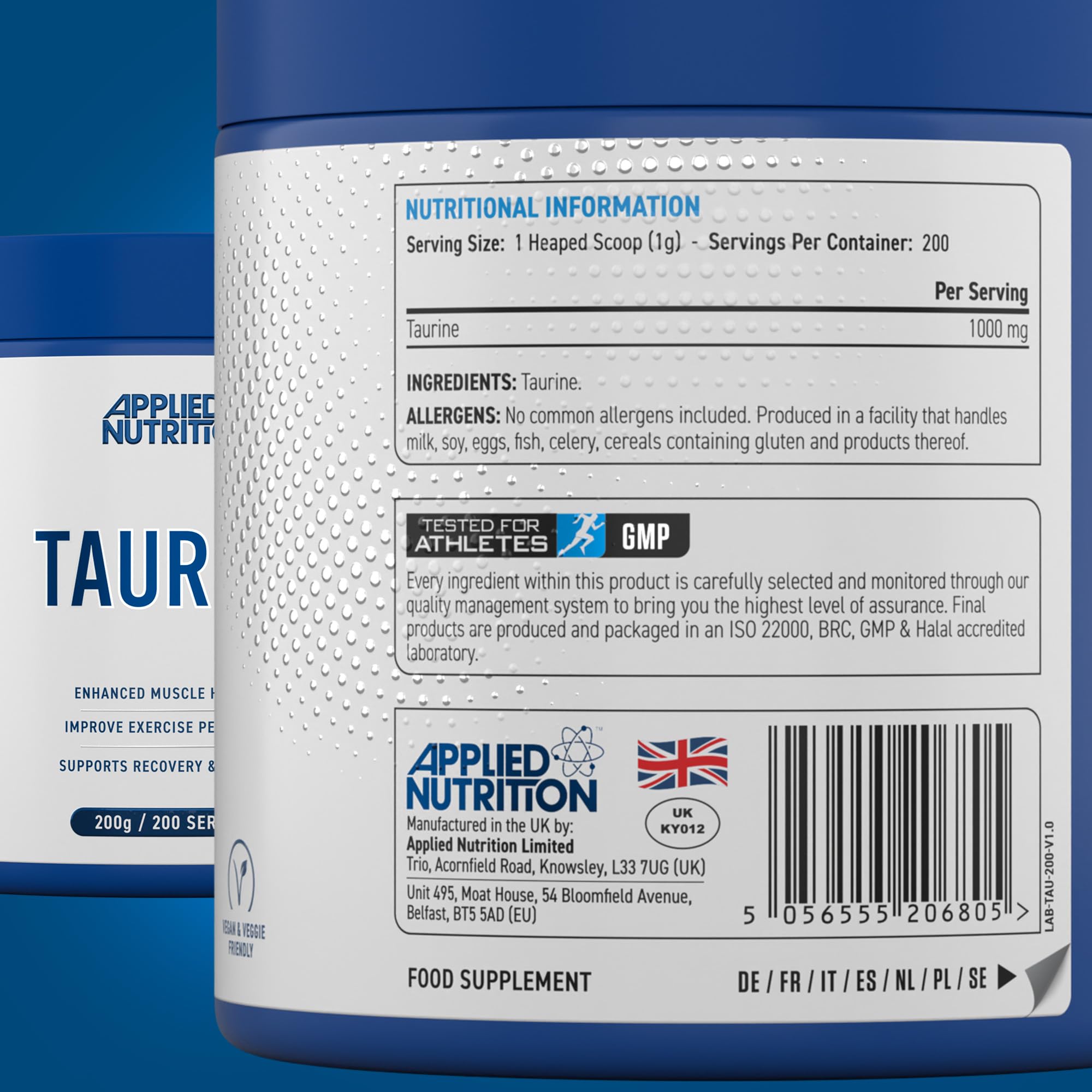 Applied Nutrition Taurine - 200g / Unflavoured - Taurine Powder