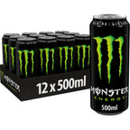 Monster Energy pack of 12 500ml cans with one can separate for maximum refreshment