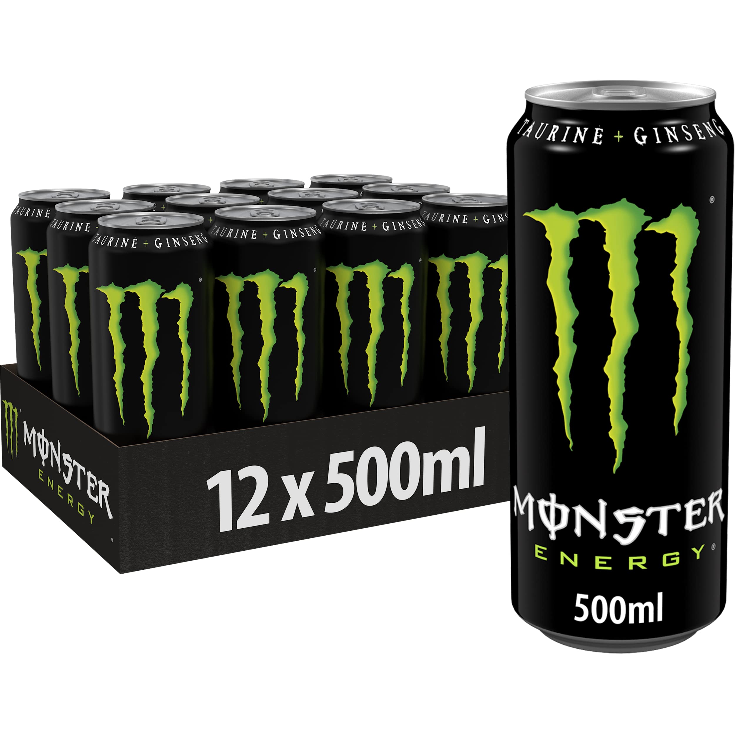 Monster Energy pack of 12 500ml cans with one can separate for maximum refreshment