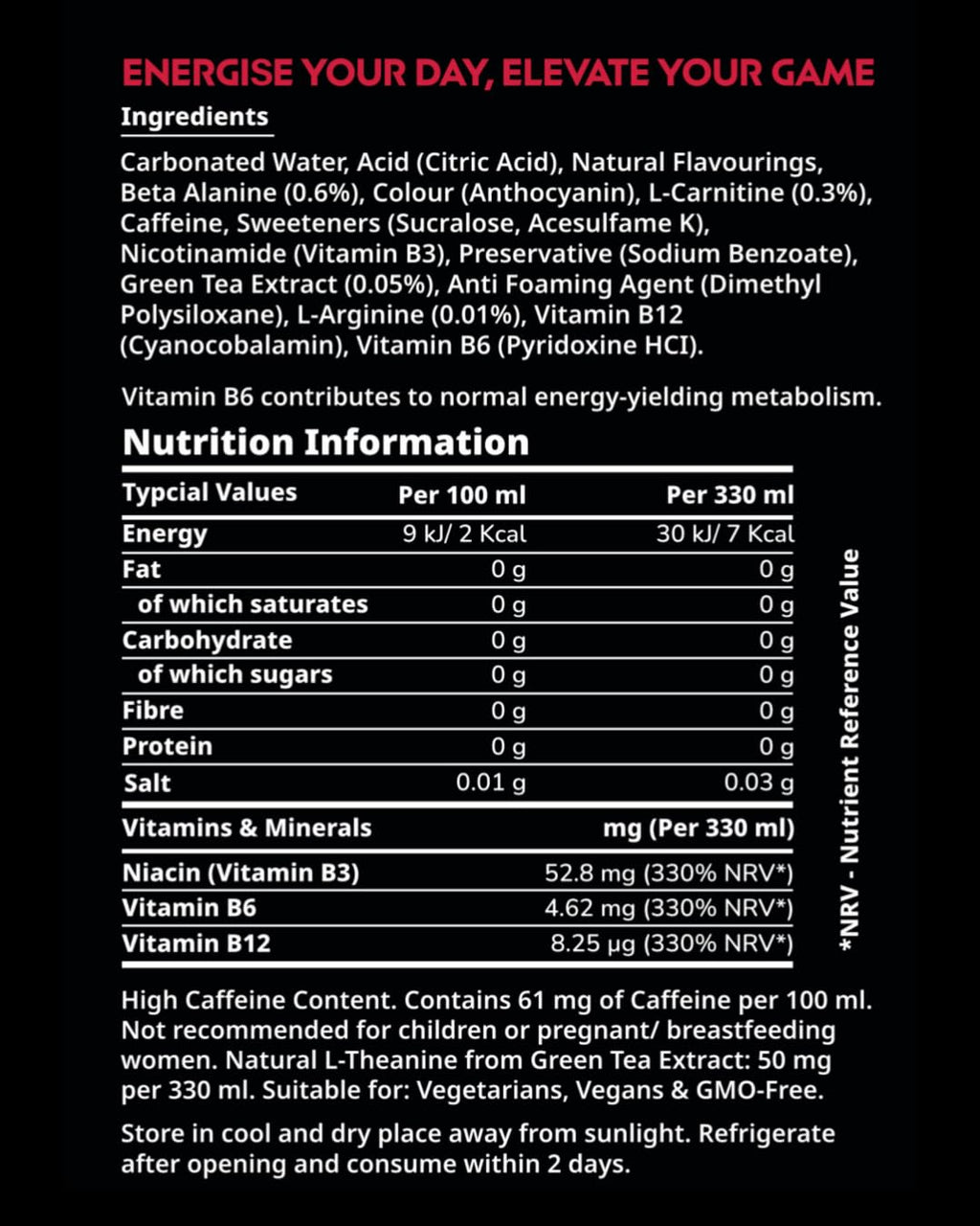 Elixr Energy Energy Drink 12x330ml