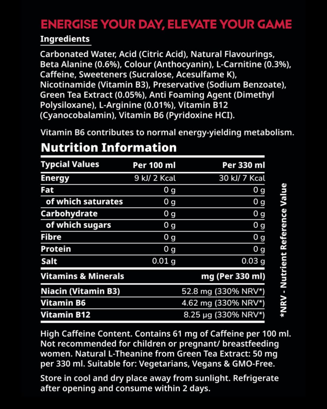 Elixr Energy Energy Drink 12x330ml