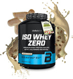 Black container of Biotech USA Iso Whey Zero Lactose Free Tiramisu Protein Powder