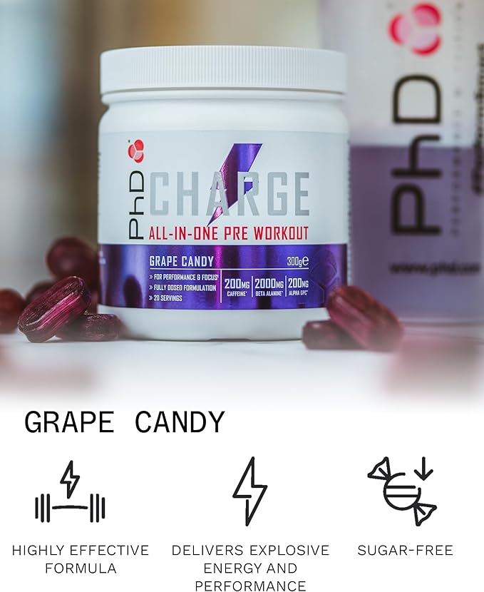 PhD Nutrition Charge Pre-Workout Powder 300g