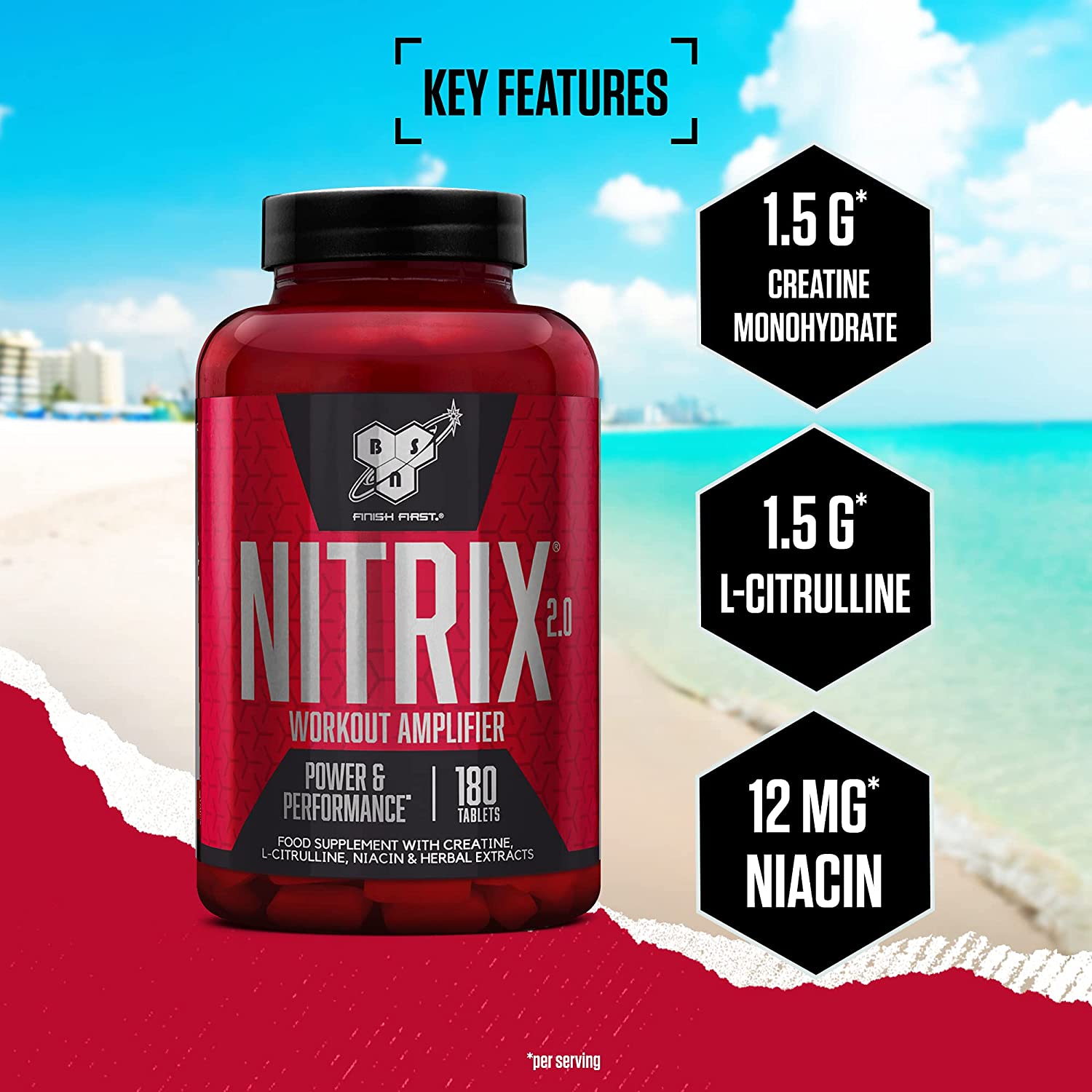 BSN Nitrix 2.0 - 180 Caps - Creatine